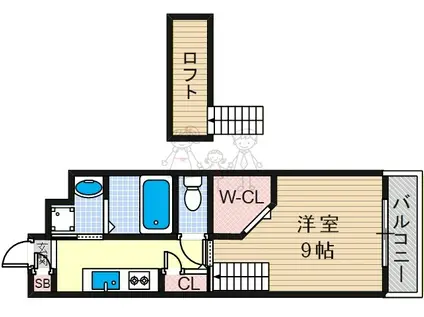 FUMOSE大領(1K/3階)の間取り写真