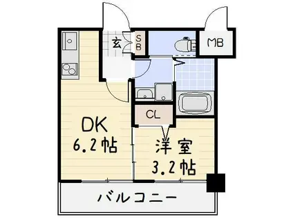 NO.71オリエントトラストタワー(1DK/20階)の間取り写真