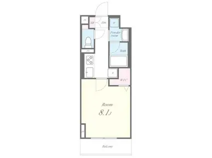 カリーノ鳥越(1K/6階)の間取り写真