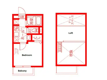 C1913T(1K/2階)の間取り写真