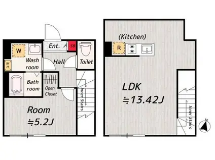 OPーTION SAKASHITA(1LDK/4階)の間取り写真