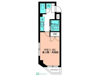 第6千代鶴ビル(1K/3階)の間取り写真
