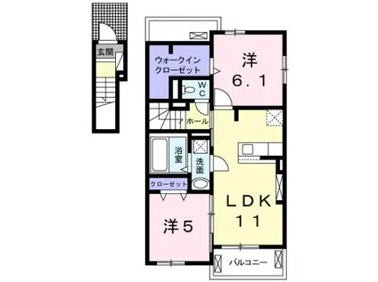 メゾン・ベル I(2LDK/2階)の間取り写真