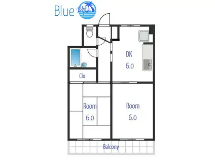 ビラ・トレンディ(2DK/3階)の間取り写真