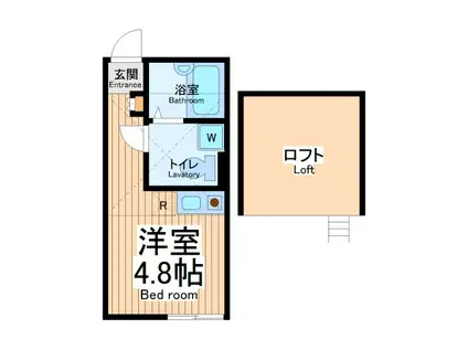 メゾンルークス(ワンルーム/2階)の間取り写真