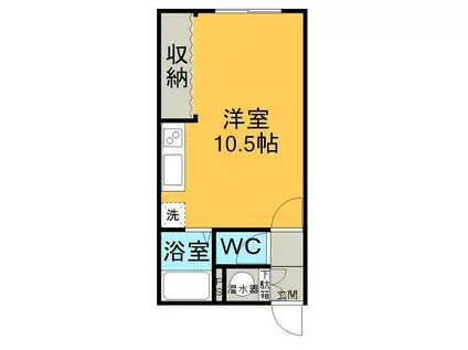 ハイツらいらっく(ワンルーム/1階)の間取り写真