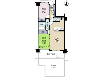 ビッグヴァンステージ南町田(2LDK/4階)の間取り写真