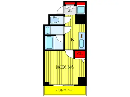 HYS STAGE BRILLANT(1K/2階)の間取り写真