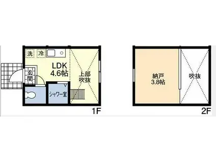 スーパーワンルーム坂田(ワンルーム/1階)の間取り写真