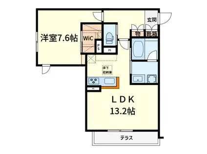 シャーメゾン高槻市赤大路町(1LDK/1階)の間取り写真