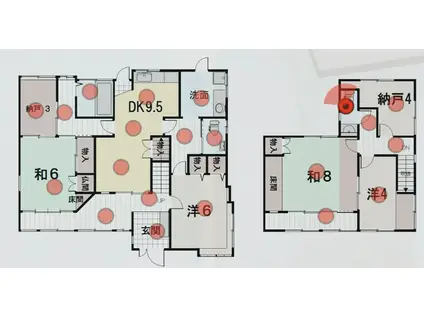 三吉町貸(4SLDK/1階)の間取り写真