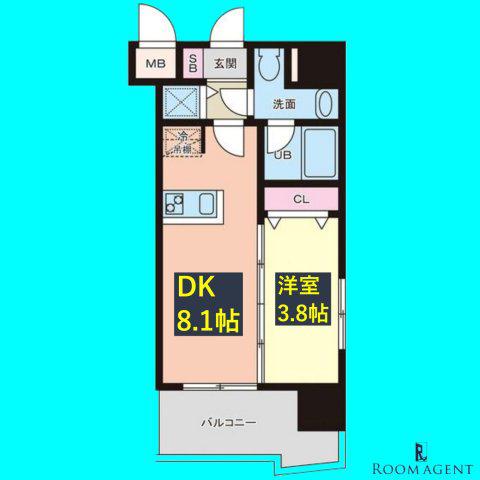 カレント茶屋が坂(1LDK/12階)の間取り写真
