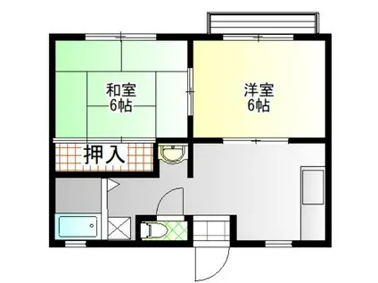 磯部グリーンハイツ(2DK/2階)の間取り写真