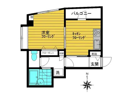 鈴久ビル(1K/4階)の間取り写真