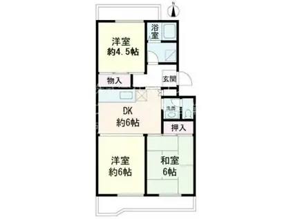 第2山田ビル(3DK/1階)の間取り写真