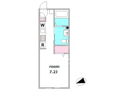 FUSION雑色(ワンルーム/3階)の間取り写真