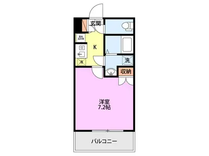 カサブランカ白新(1K/4階)の間取り写真