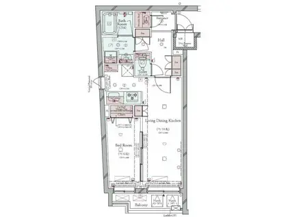 コンシェリア目黒本町 THE RESIDENCE(1LDK/3階)の間取り写真