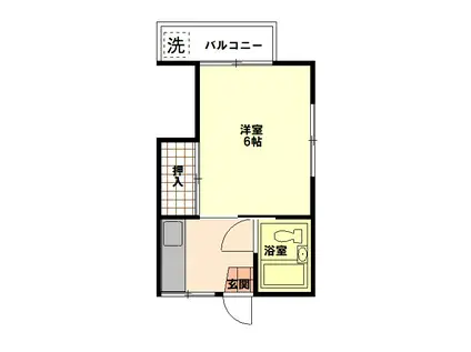 アリイハイツ(1K/2階)の間取り写真