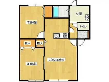 セジュール西町(2LDK/2階)の間取り写真