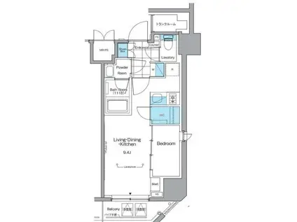 ルフォンプログレ横浜関内(1LDK/6階)の間取り写真