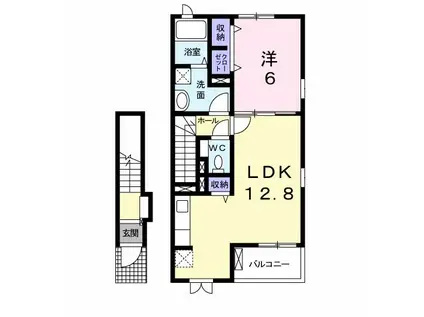 エレガント春日(1LDK/2階)の間取り写真