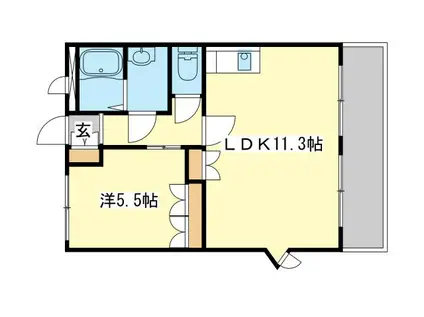 メゾンミルキーウェイI(1LDK/2階)の間取り写真