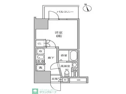 レジディア蒲田IV(1K/7階)の間取り写真