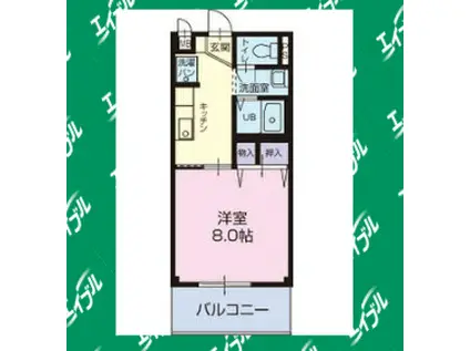 サープラス東郷II(1K/2階)の間取り写真