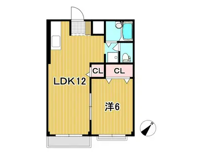エルディム石崎I(1LDK/2階)の間取り写真