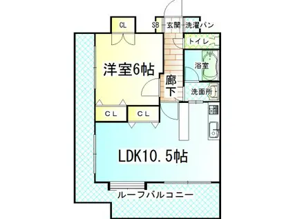クリエート駅南(1LDK/13階)の間取り写真