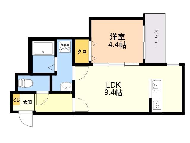 フォレスト横浜(1LDK/2階)の間取り写真