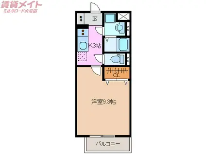 リュミエール(1K/2階)の間取り写真