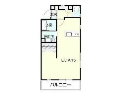 マリベールARASHI(1LDK/2階)の間取り写真