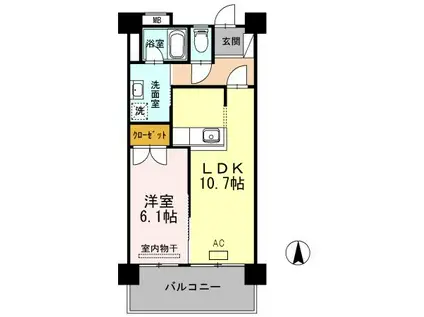 I・T・R(1LDK/7階)の間取り写真