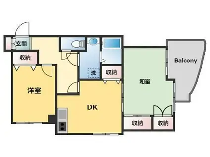 TAS東久留米レジデンス(2DK/3階)の間取り写真