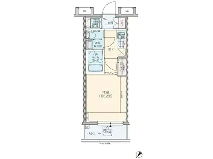ロアール横浜南参番館(1K/4階)の間取り写真