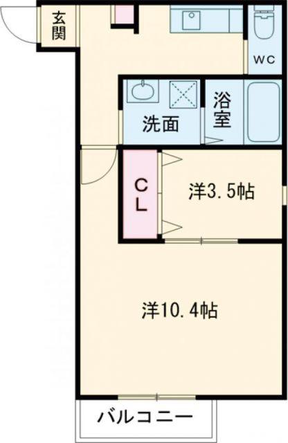 ブラン荒井B棟(2K/2階)の間取り写真