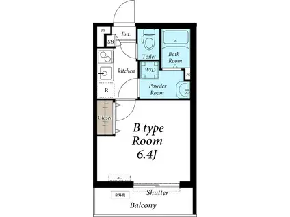 リブリ・キャメリア 桂(1K/2階)の間取り写真