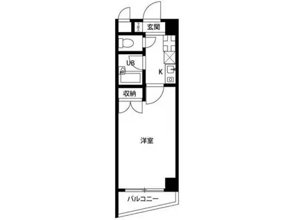 プレール荏原中延(1K/4階)の間取り写真
