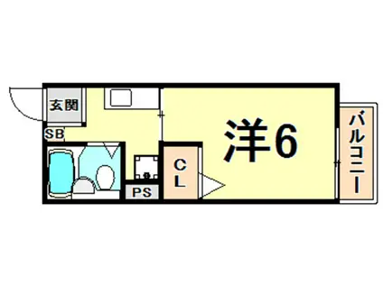 ハイムタカクラ(1K/1階)の間取り写真