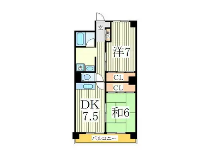 大塚マンション(2DK/4階)の間取り写真