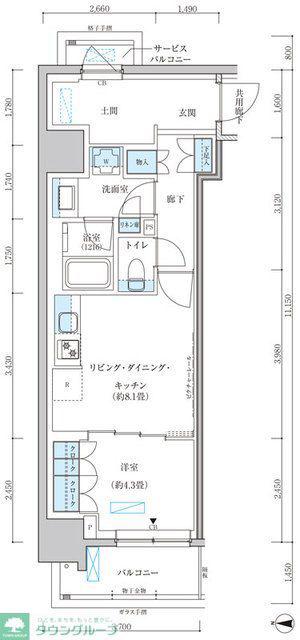 パークアクシス池袋イースト(1LDK/3階)の間取り写真