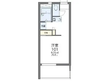 レオパレスリバティ(1K/2階)の間取り写真