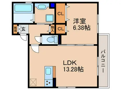 FLAT COMFY(1LDK/3階)の間取り写真