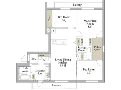 GRAND M.Z.N(3LDK/2階)の間取り写真