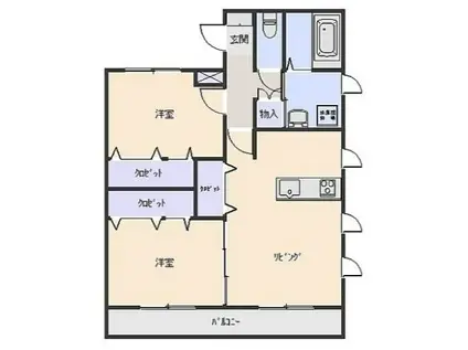 ＪＲ両毛線 国定駅 徒歩50分 2階建 築22年(2LDK/1階)の間取り写真
