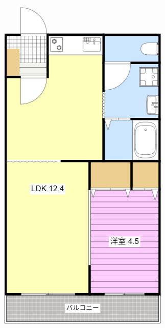 RAINBOWほんま(1LDK/5階)の間取り写真