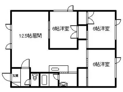 グリーンコーポ(3LDK/2階)の間取り写真