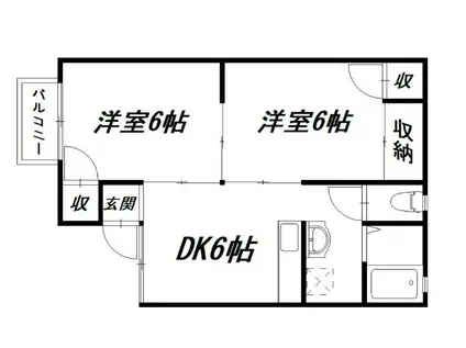 セジュール新橋I(2DK/2階)の間取り写真